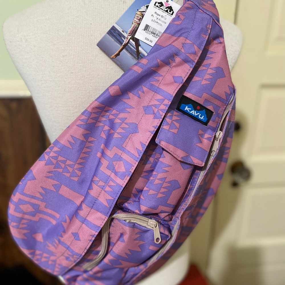 Sold New KAVU Rope Sling Bag Crossbody Backpack 🎒Pastel Arcade color Multi NWT - Picture 3 of 12